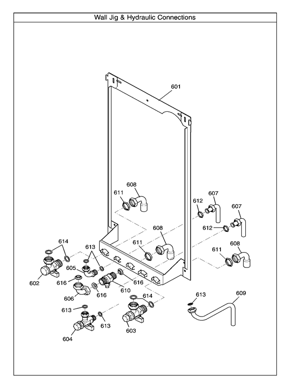 Exploded Diagram for WALL JIG & HYDRAULIC CONNECTIO