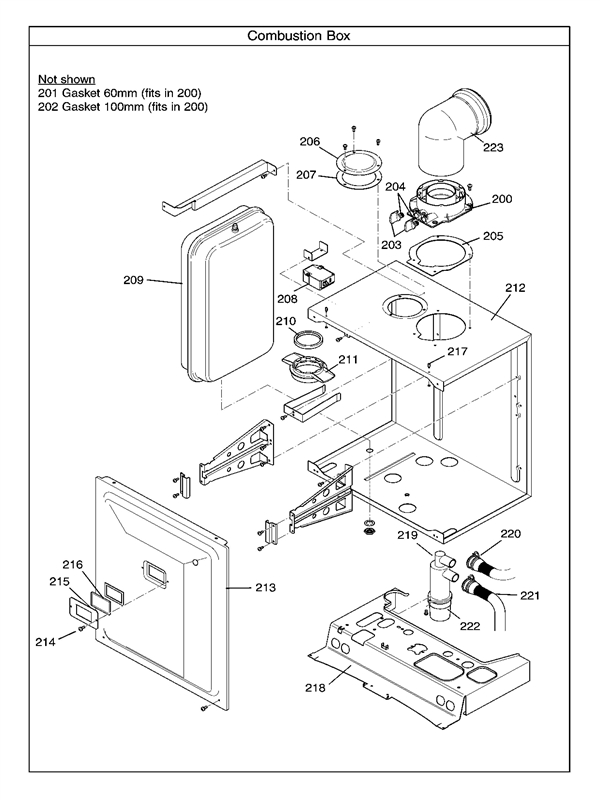 Exploded Diagram for COMBUSTION BOX