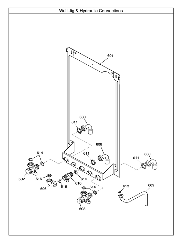 Exploded Diagram for WALL JIG & HYDRAULIC CONNECTIO
