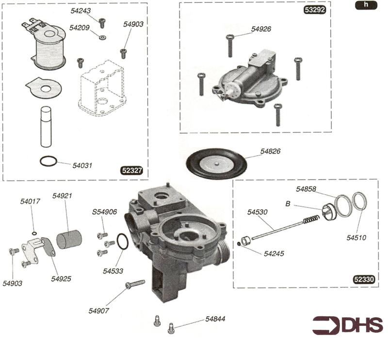 Exploded Diagram for GAS VALVE WITH REGULATOR