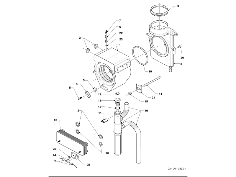 Exploded Diagram for HEAT EXCNAHGER