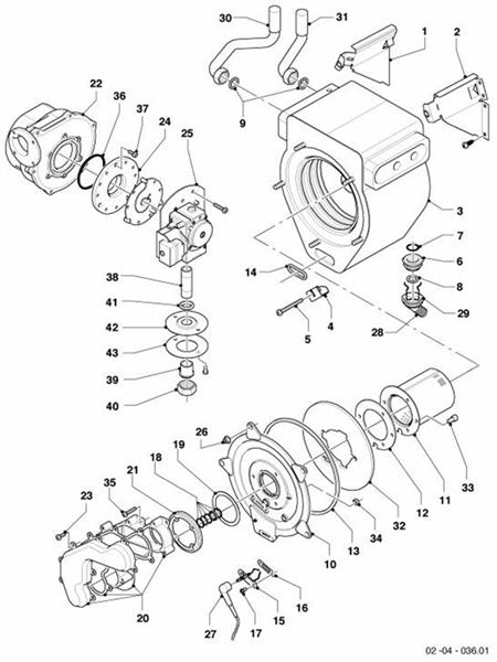 Exploded Diagram for BURNER,GAS VALVE,HEAT EX