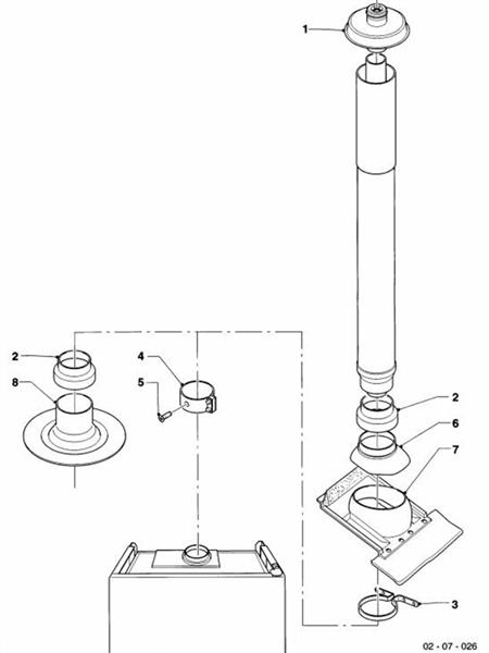 Exploded Diagram for VERTICAL AIR/FLUE DUCT ASSY
