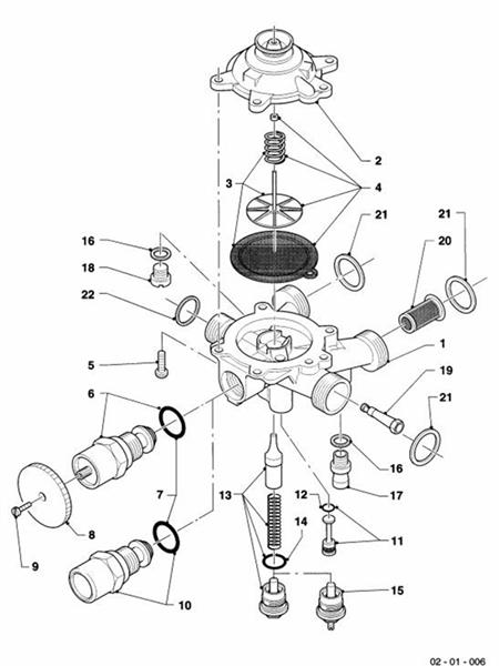 Exploded Diagram for WATER VALVE (FROM 05/95)