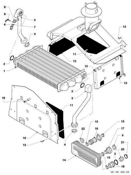 Exploded Diagram for HEAT EXCHANGER