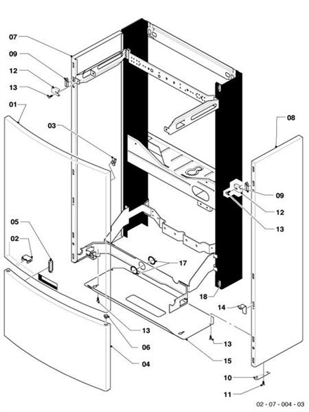 Exploded Diagram for CASING PARTS