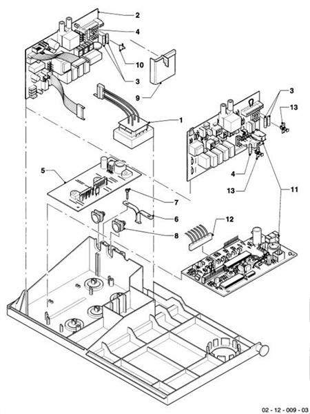 Exploded Diagram for CONTROL BOX (PRINTED CIRCUIT)