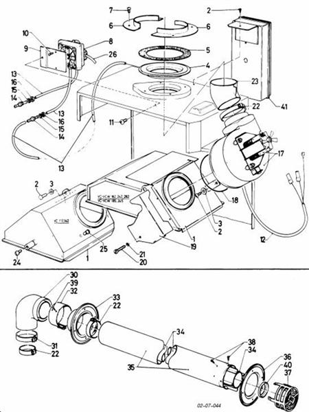 Exploded Diagram for AIR/FLUE DUCT ASSEMBLY