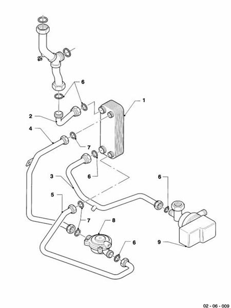 Exploded Diagram for HEAT EXCHANGER (DHW)