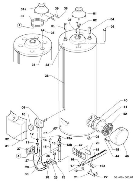 Exploded Diagram for STORAGE WATER HEATER