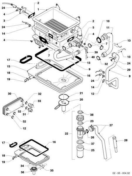 Exploded Diagram for HEAT EXCHANGER (TO 04/96)