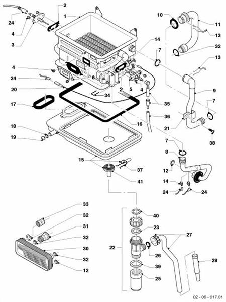 Exploded Diagram for HEAT EXCHANGER (FROM 05/96)