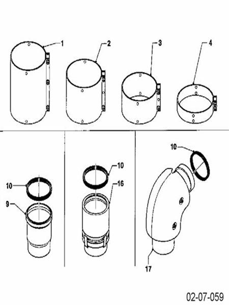 Exploded Diagram for PARTS FOR AIR/FLUE SYSTEM