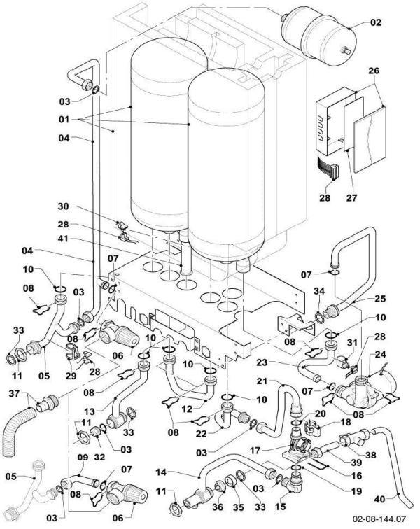 Exploded Diagram for HYDRAULIC PARTS (HYDROBLOCK)