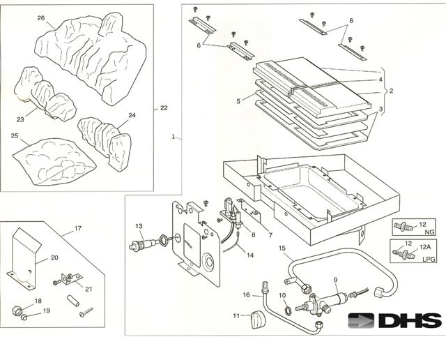 Exploded Diagram for BURNER TRAY/CERAMICS