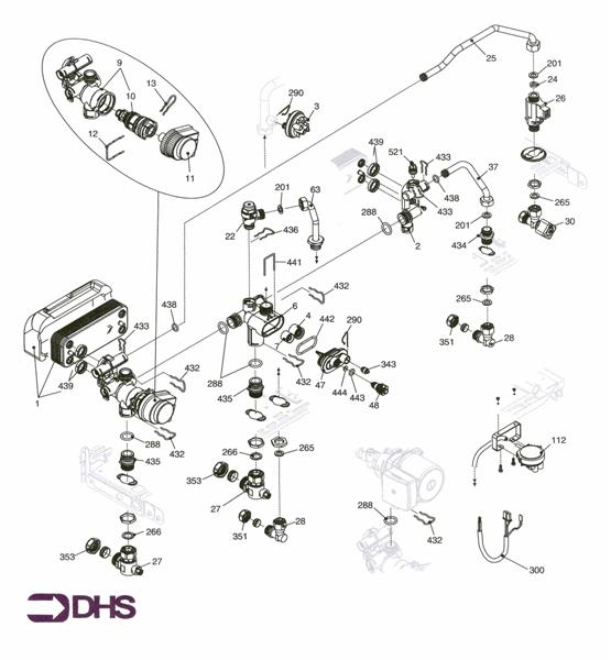Exploded Diagram for HEAT EXCHANGER & PIPEWORK