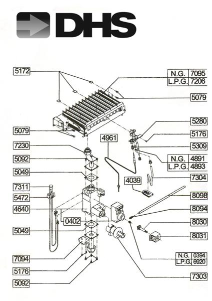 Exploded Diagram for GAS ASSEMBLY