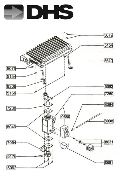 Exploded Diagram for GAS ASSEMBLY