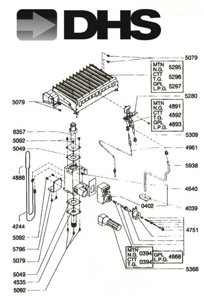 Exploded Diagram for GAS ASSEMBLY