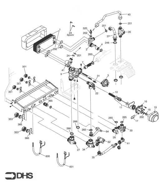 Exploded Diagram for HEAT EXCHANGER & PIPEWORK
