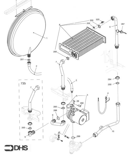 Exploded Diagram for EXPANSION VESSEL & PUMP