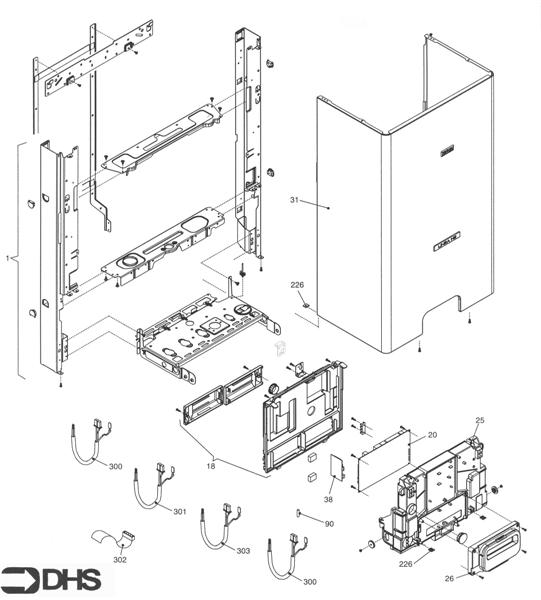Exploded Diagram for FRAME, FRONT PANEL, CASE