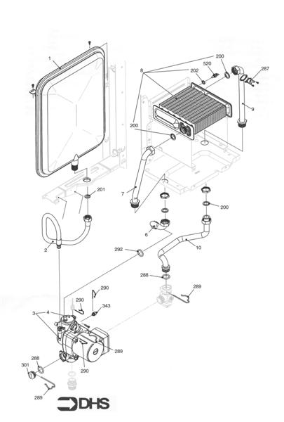 Exploded Diagram for HEAT EXCHANGER & PUMP