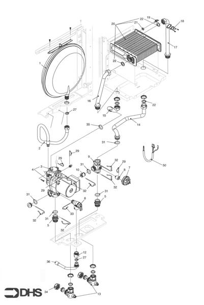 Exploded Diagram for EXPANSION - PUMP - HEAT EXCHAN