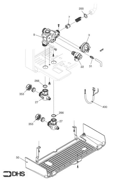 Exploded Diagram for PRESSURE SWITCH & PIPEWORK