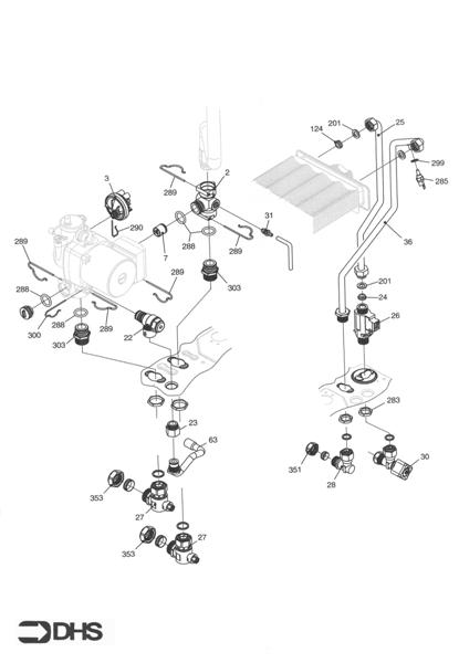 Exploded Diagram for PRESSURE SWITCH & PIPEWORK