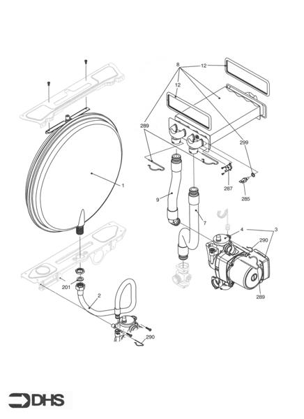 Exploded Diagram for EXPANSION - PUMP - HEAT EXCHAN