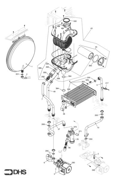 Exploded Diagram for EXPANSION - PUMP - HEAT EXCHAN