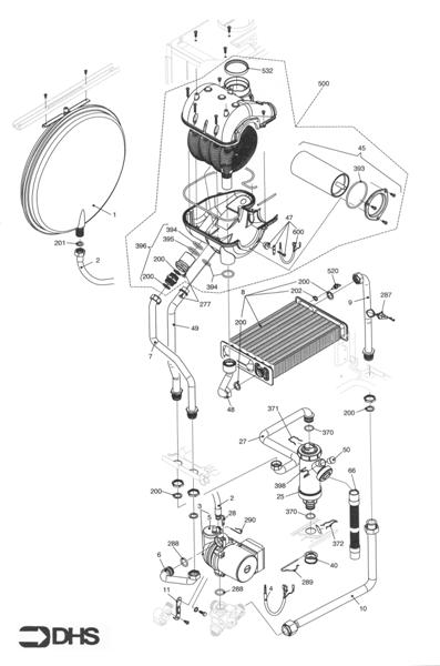 Exploded Diagram for EXPANSION - PUMP - HEAT EXCHAN