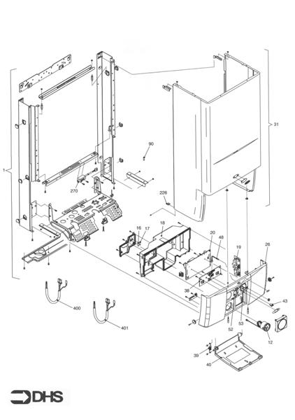 Exploded Diagram for FRAME, FRONT PANEL, CASE