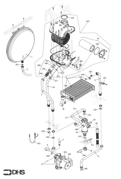 Exploded Diagram for EXPANSION - PUMP - HEAT EXCHAN