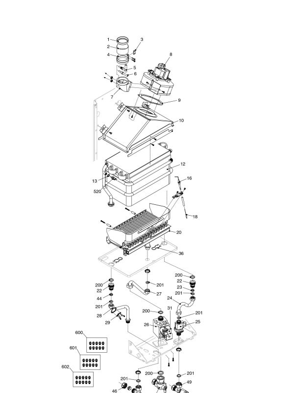 Exploded Diagram for BOILER ASSEMBLY