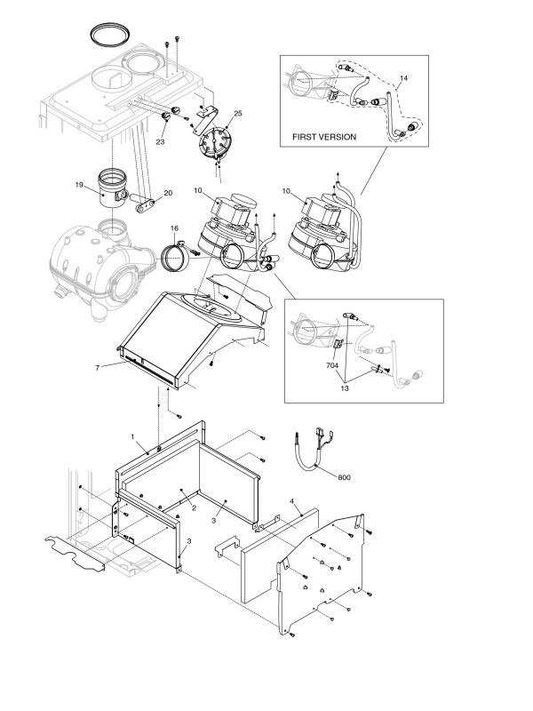 Exploded Diagram for COMBUSTION CHAMBER/FLUE DRAIN