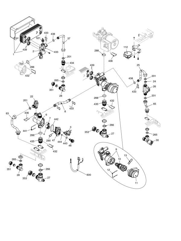 Exploded Diagram for HYDRAULIC COMPONENTS 1