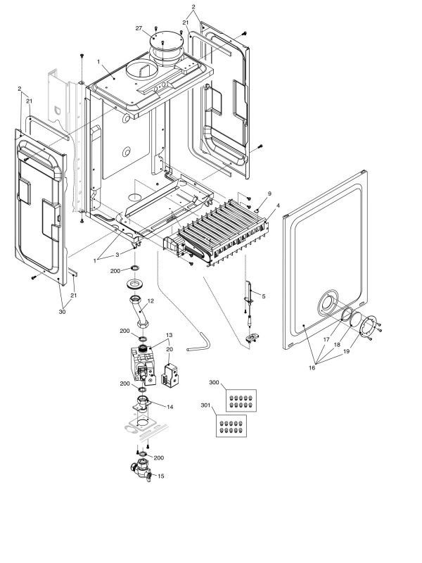 Exploded Diagram for BURNER COMPONENTS