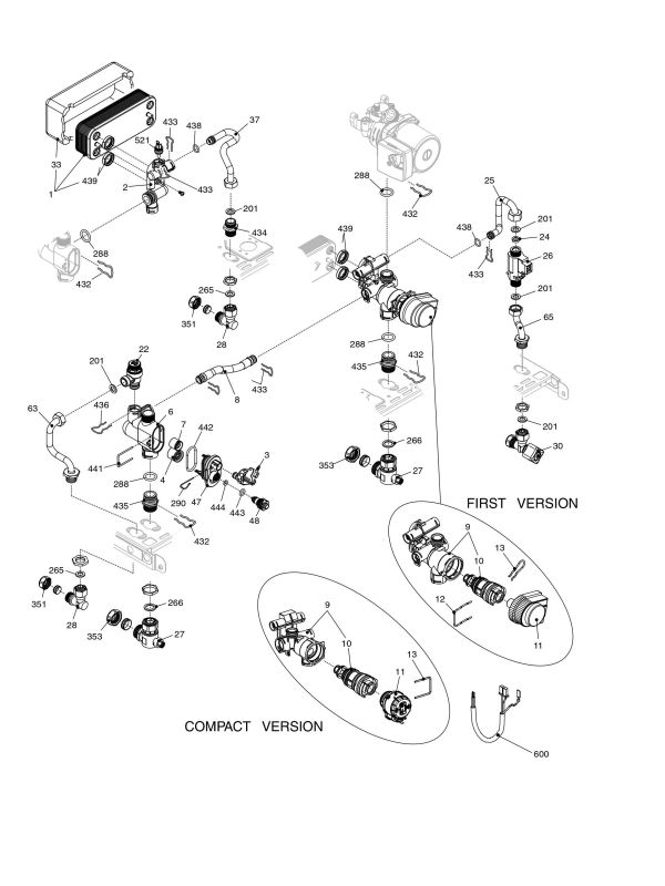 Exploded Diagram for HYDRAULIC COMPONENTS 1