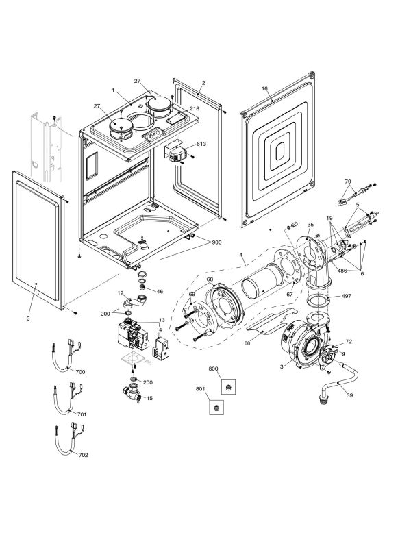 Exploded Diagram for BURNER COMPONENTS/AIRBOX
