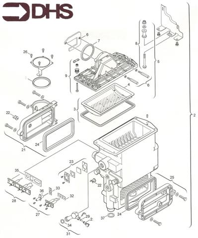 Exploded Diagram for BURNER/HEAT EXCHANGER