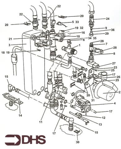 Exploded Diagram for PUMP & HYDRAULIC ASSY (A)