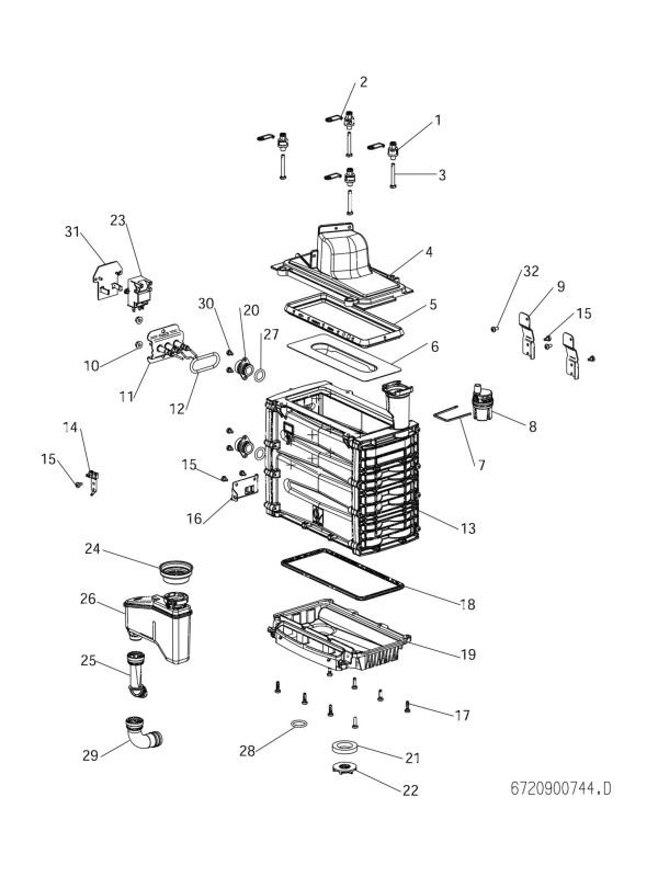 Exploded Diagram for BURNER - HEAT EXCHANGER